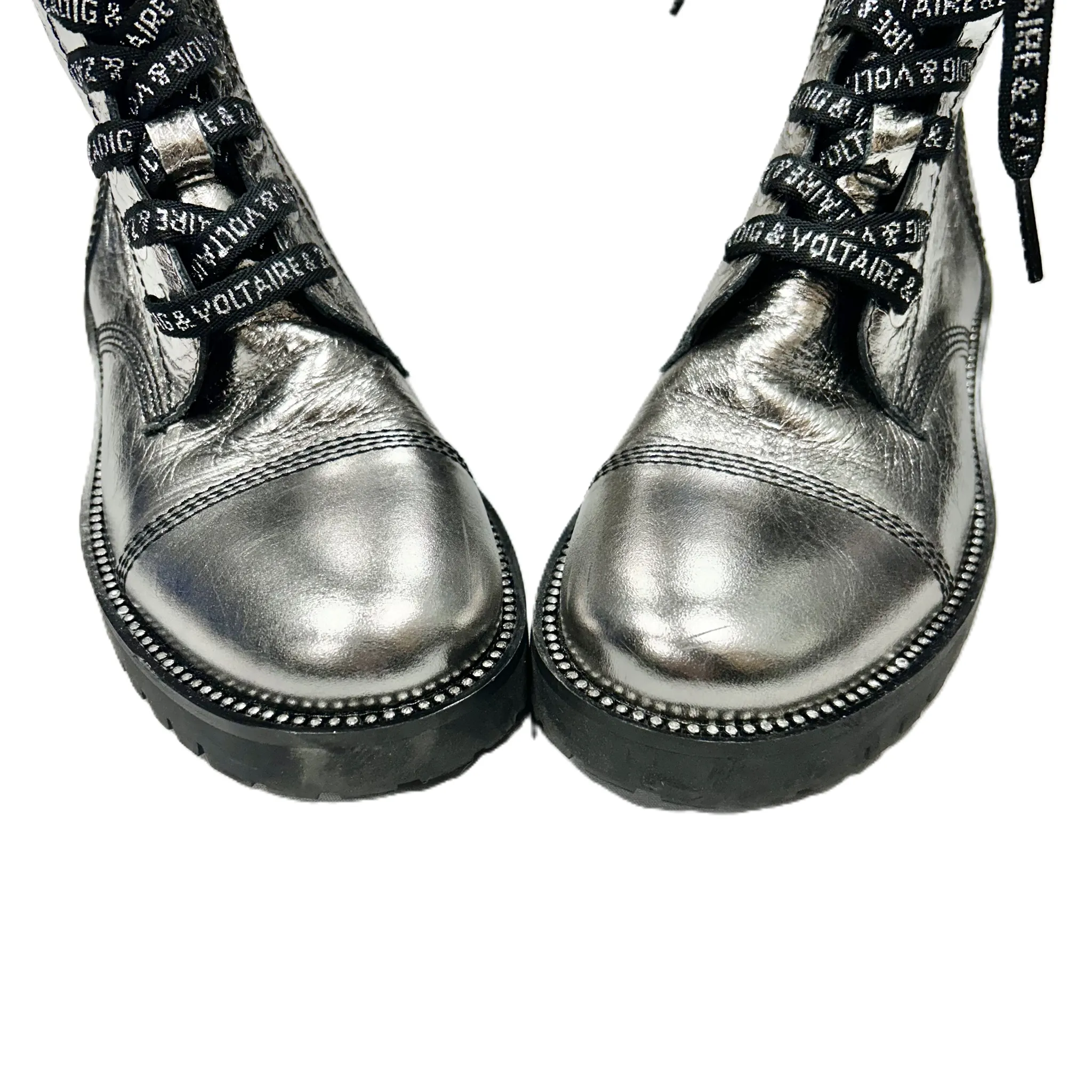 Boots Combat By Zadig And Voltaire In Black & Silver, Size: 7