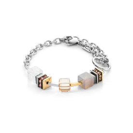 Bracelet Chunky Cubes & Chain Runway Exlusive Bicolour