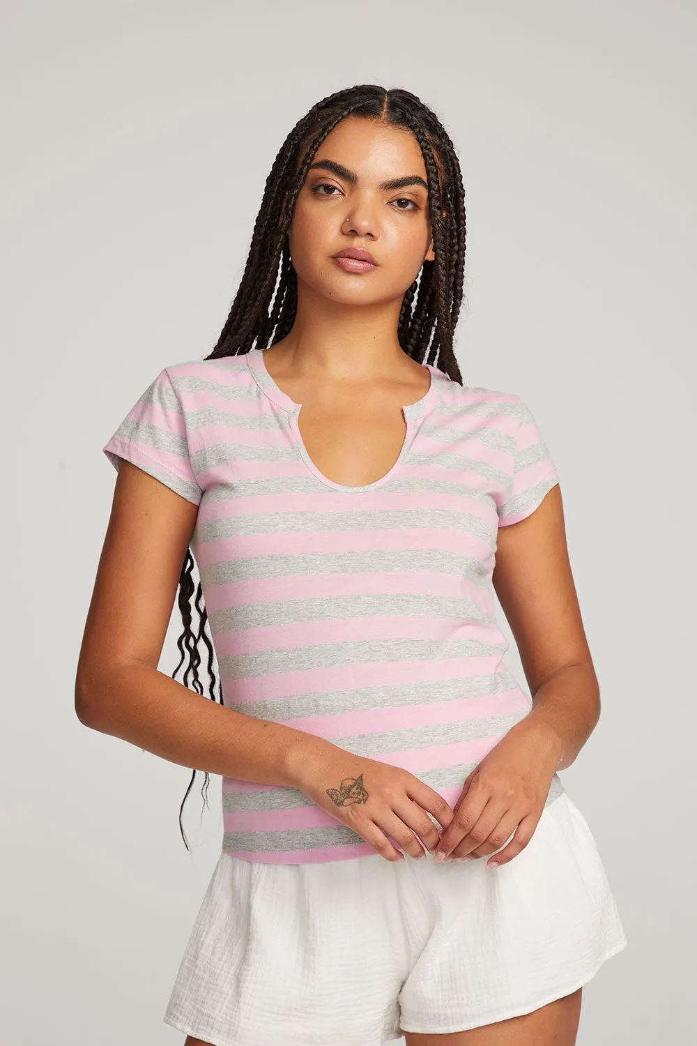 Chandler Pastel Lavender Stripe Tee