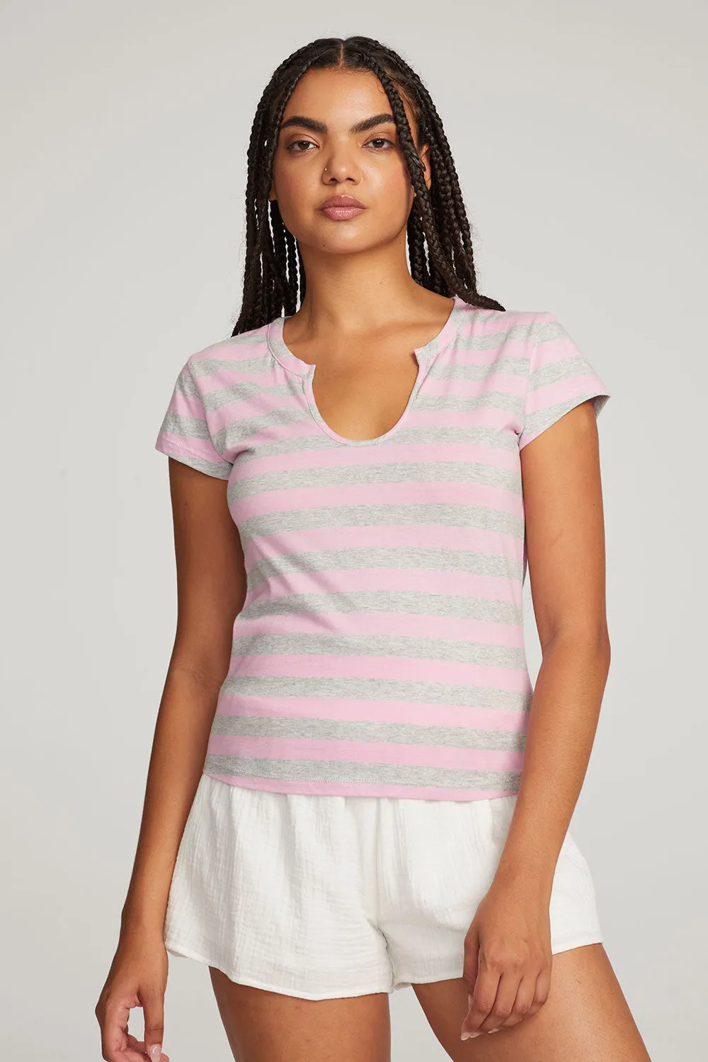 Chandler Pastel Lavender Stripe Tee