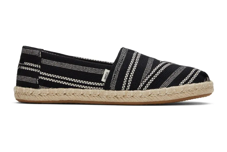 Charcoal Black Woven Design Espadrilles