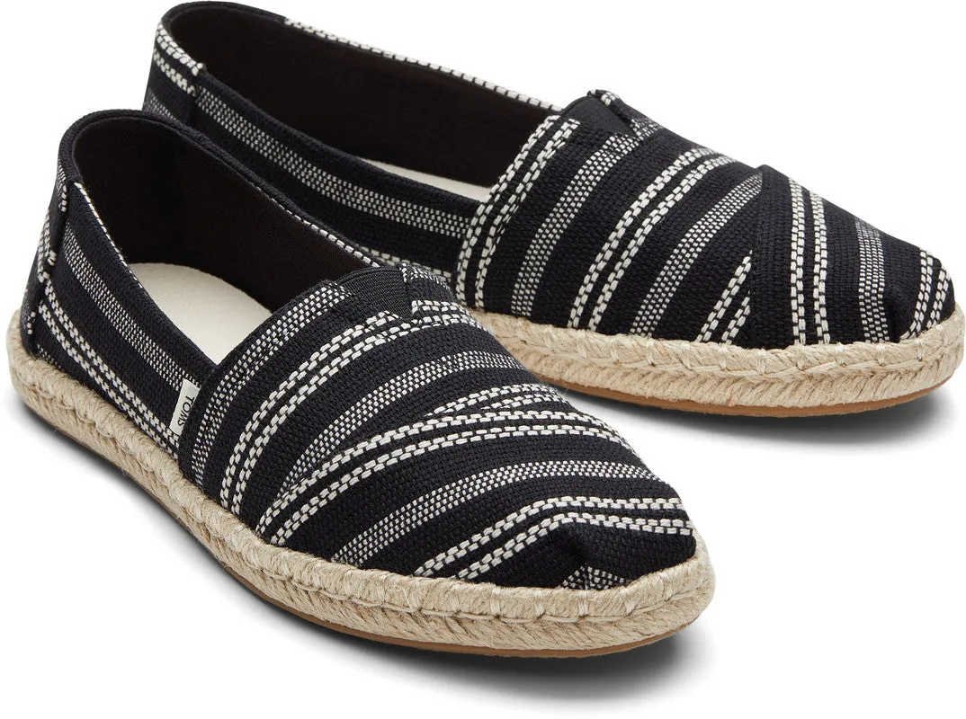 Charcoal Black Woven Design Espadrilles