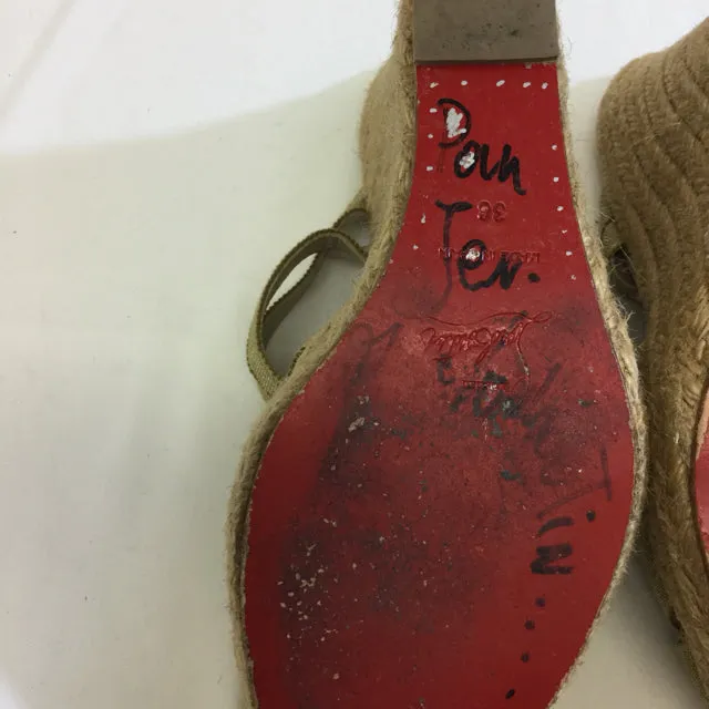 Christian Louboutin Signed Wedge Espadrilles. Size 38