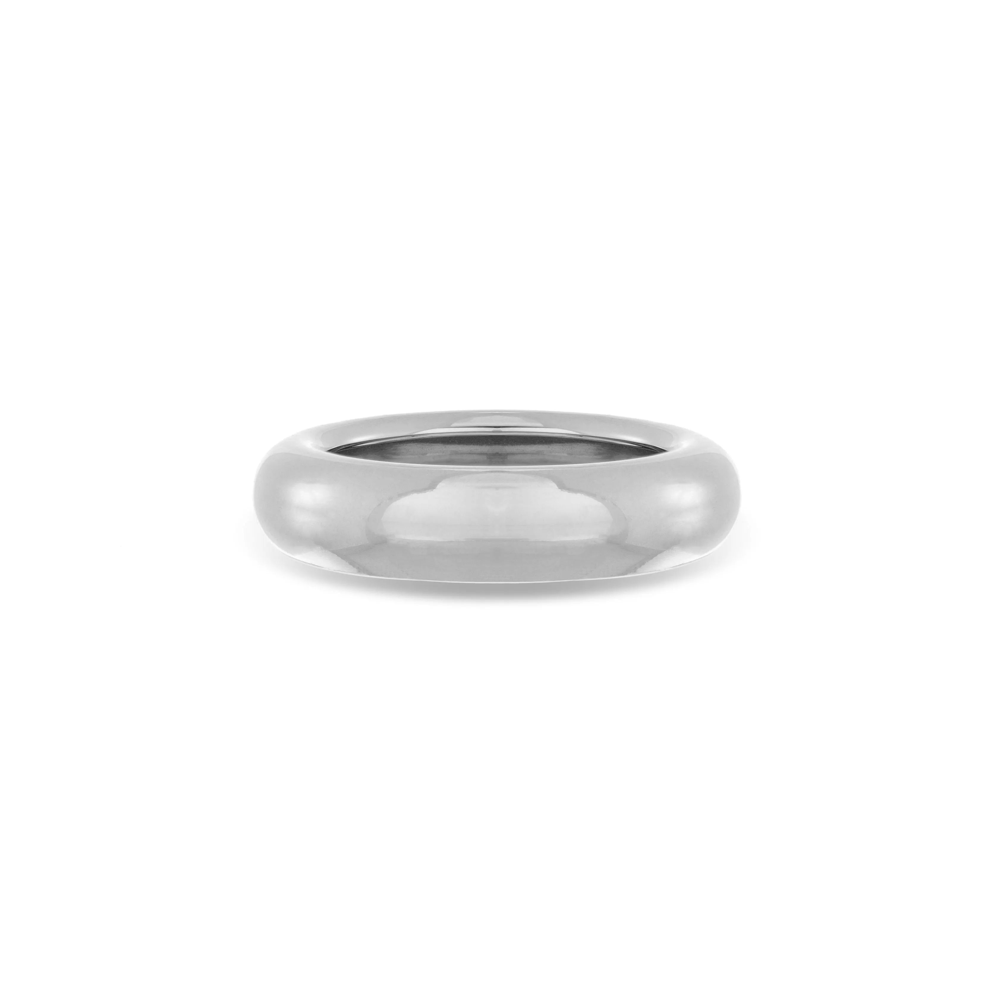 Chunky Tube Band Ring in Sterling Silver