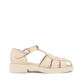 Clara Latte Leather Sandals