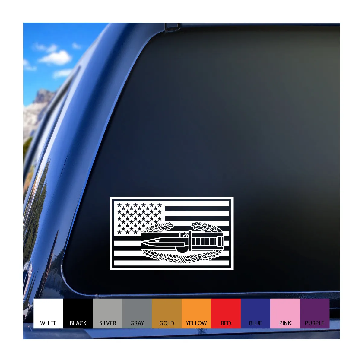 Combat Action Badge (CAB) Flag Vinyl Decal