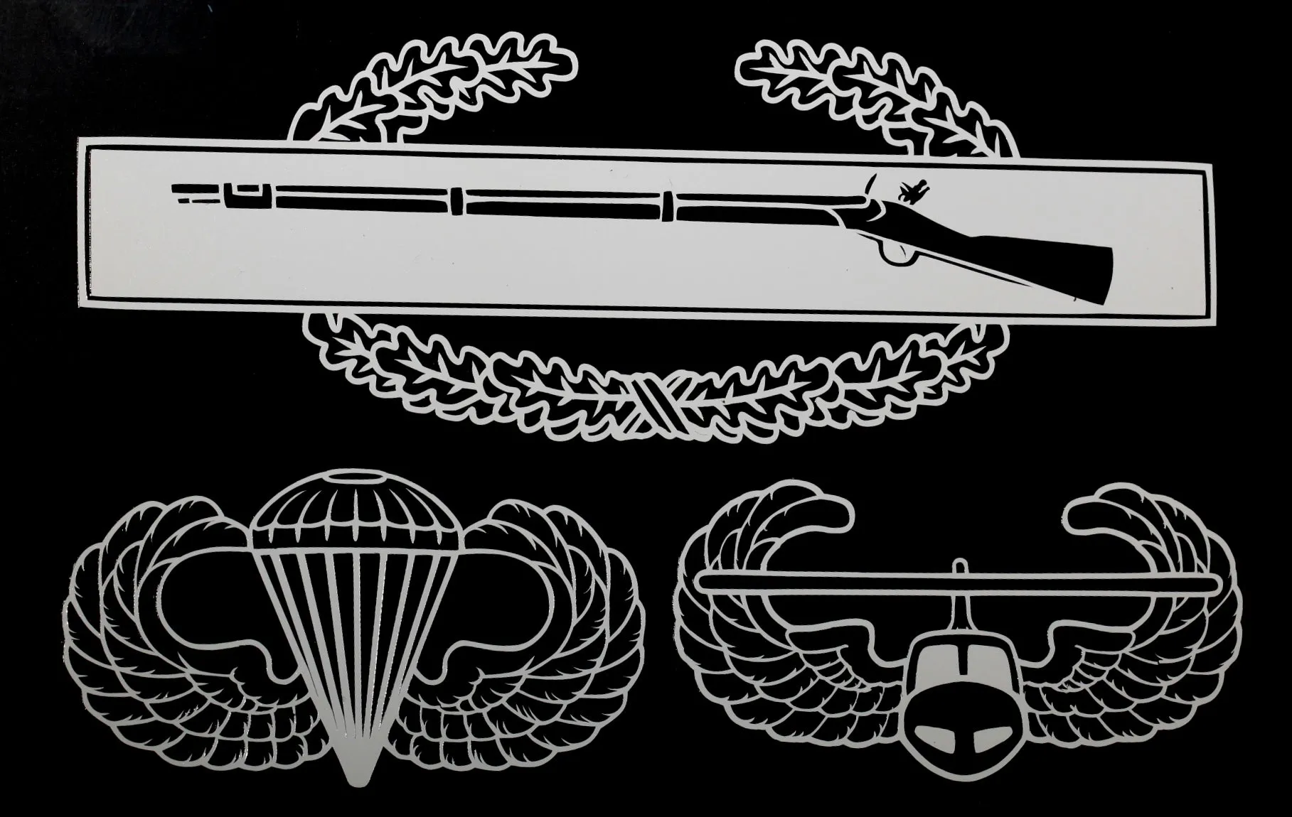 Combat Infantry Badge (CIB) Airborne and Air Assault Vinyl Decal