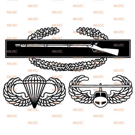 Combat Infantry Badge (CIB) Airborne and Air Assault Vinyl Decal