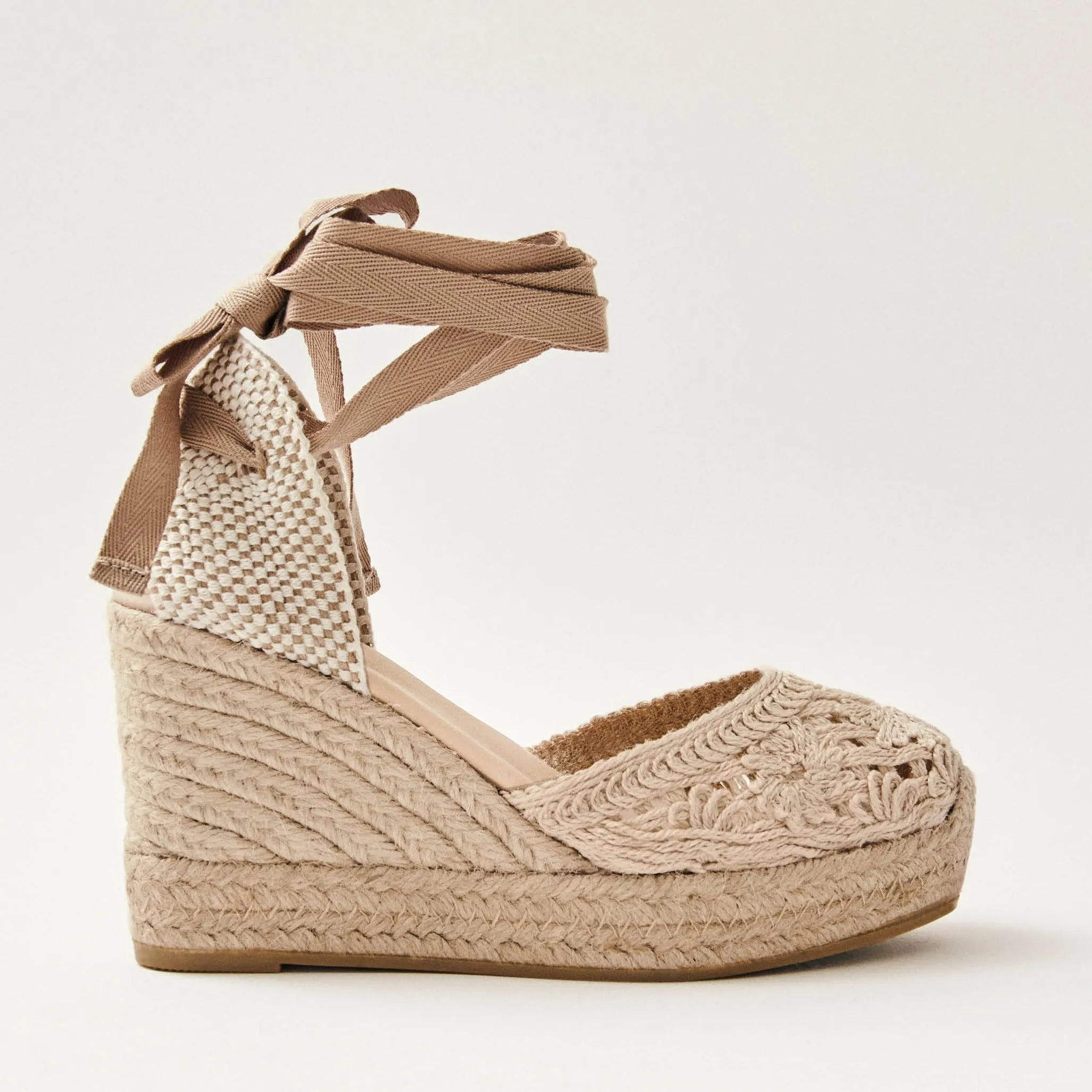 Cordelia Crochet Cream Espadrilles