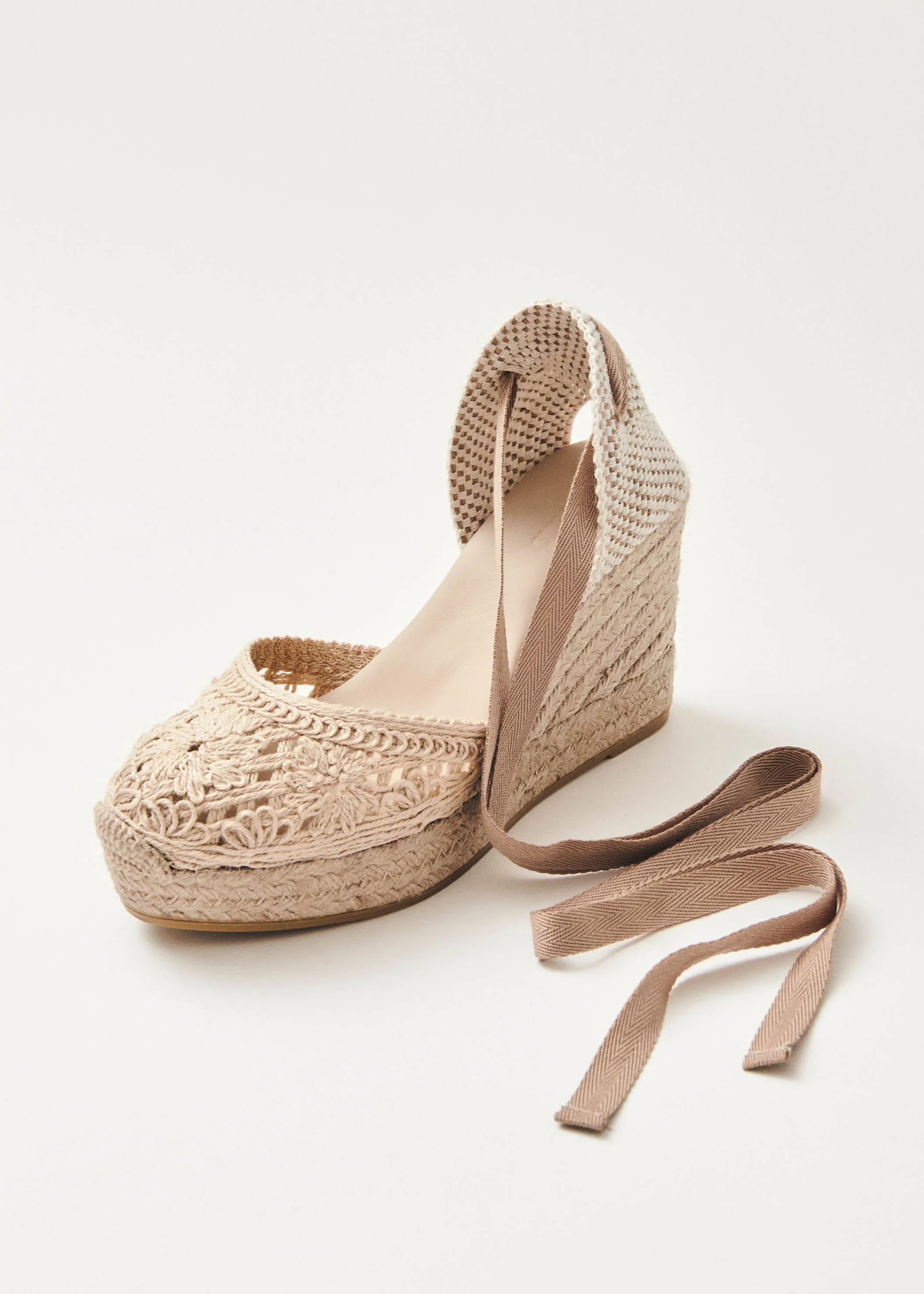 Cordelia Crochet Cream Espadrilles