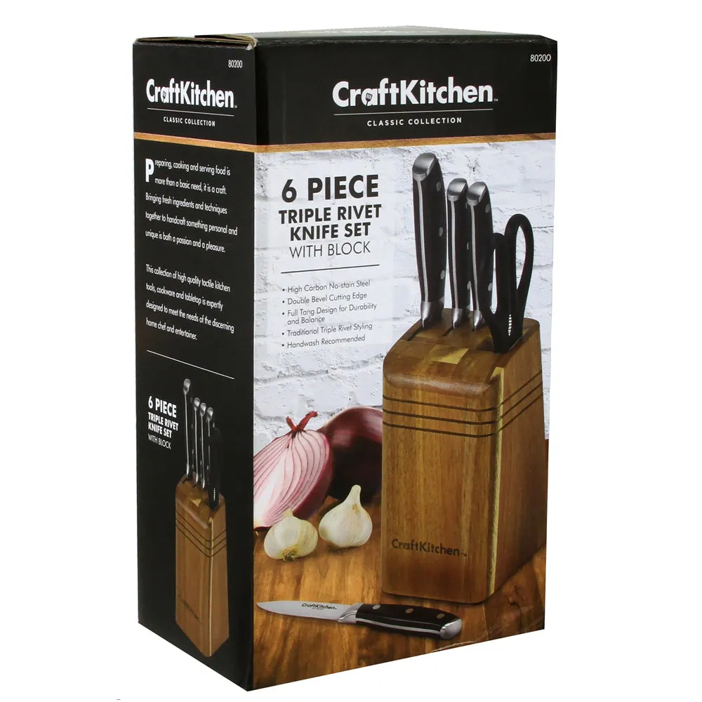 Craftkitchen 6 Piece Cutlery / Knife Block Set