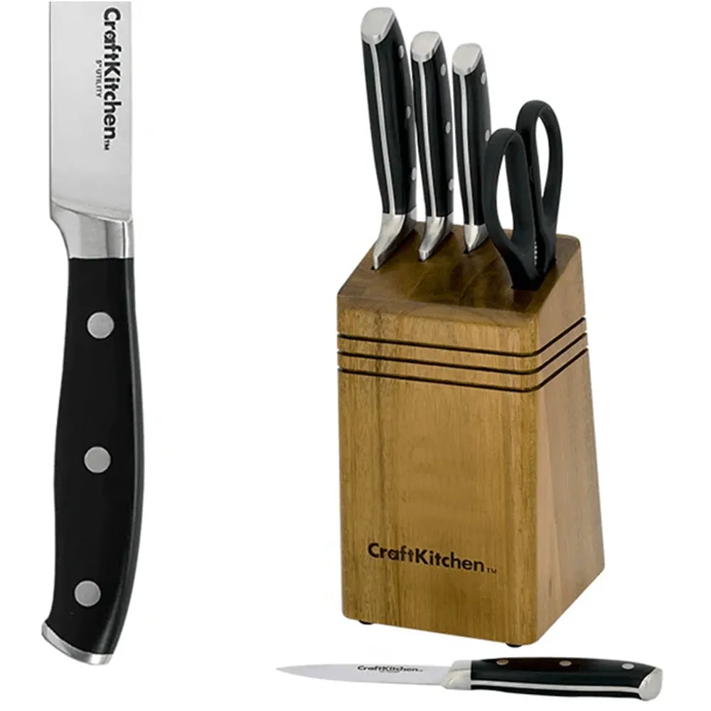 Craftkitchen 6 Piece Cutlery / Knife Block Set