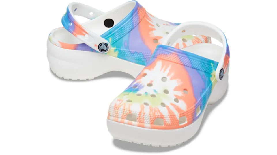 Crocs Classic Platform Tie Dye Graphic Clog Oxygen Multi