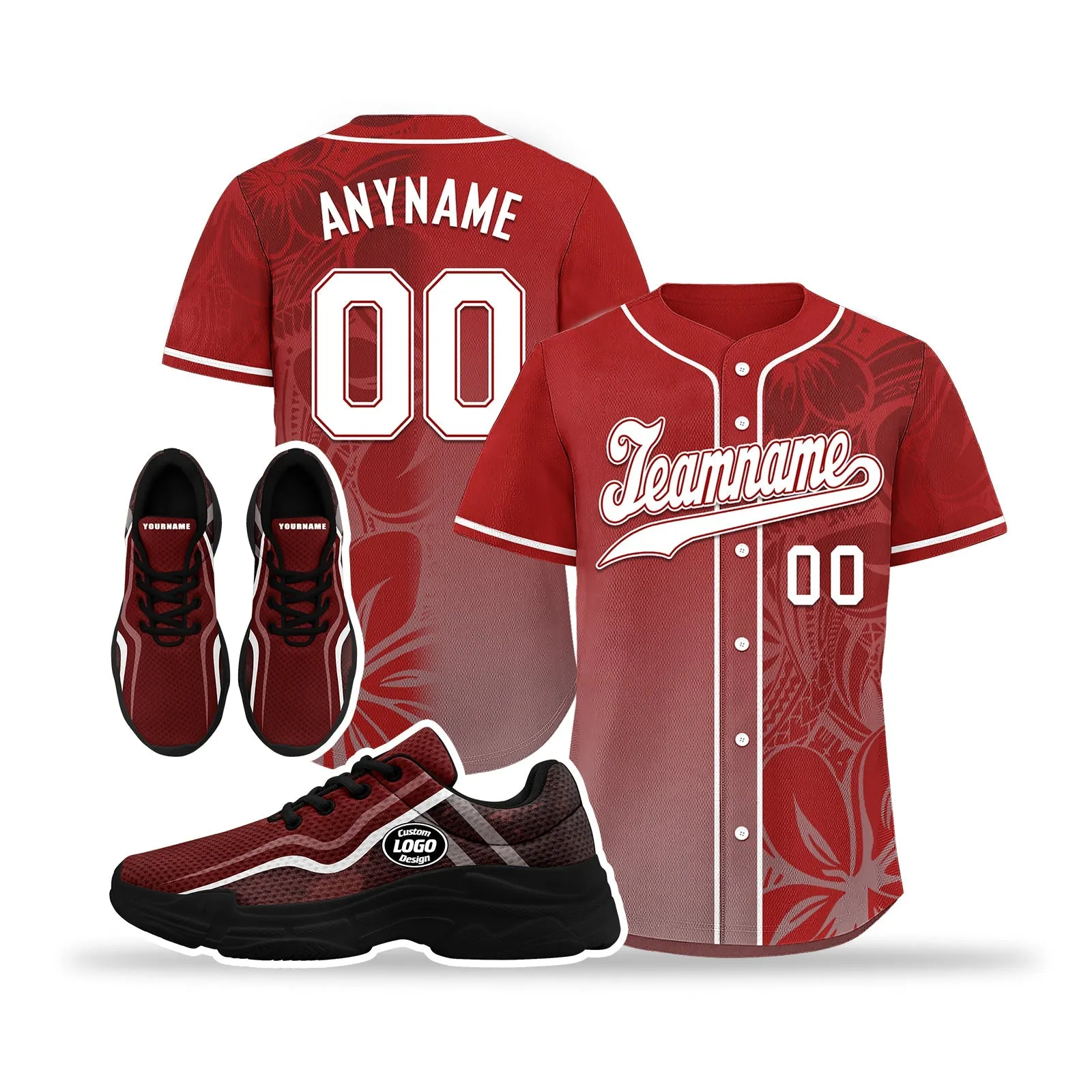 Custom Baseball Jersey and Chunky Shoes Personalized Combo Personalized Sneaker ZH-D020167-3