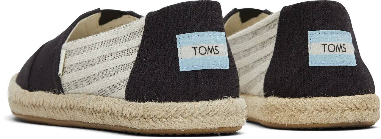 Deep Black Stripe Sustainable Espadrilles