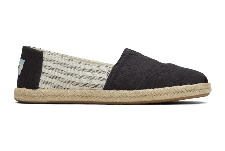 Deep Black Stripe Sustainable Espadrilles