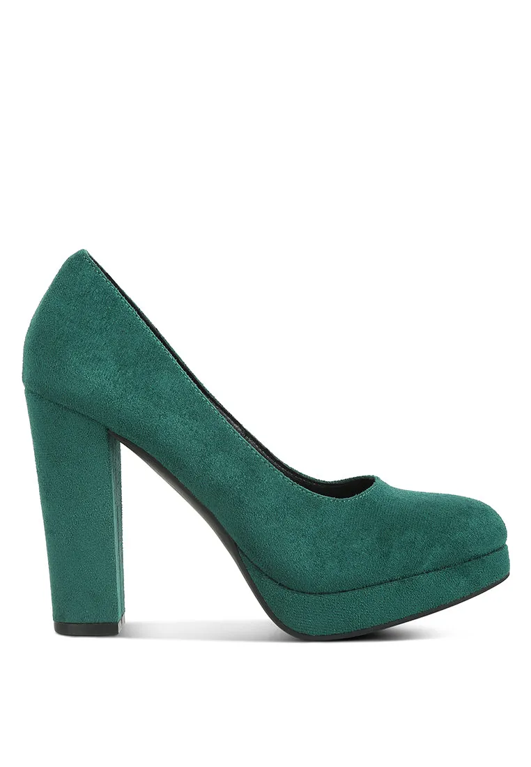 delia seude block heel pumps