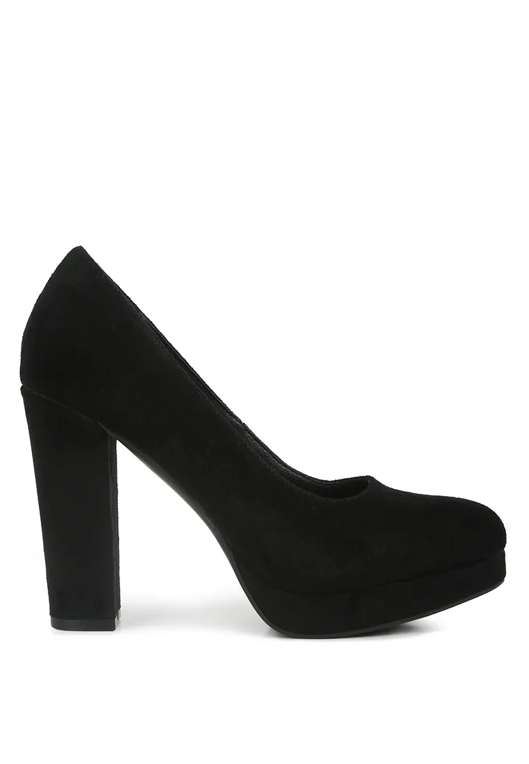 delia seude block heel pumps