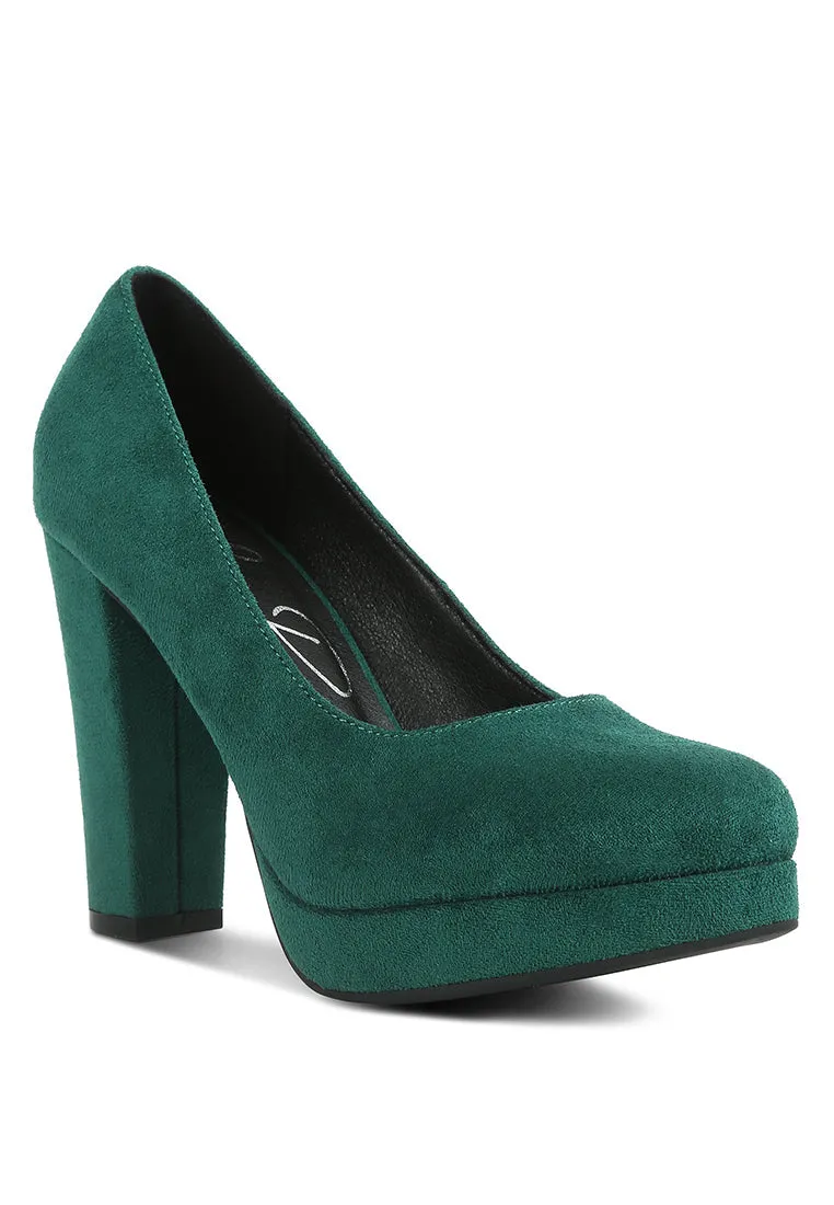 delia seude block heel pumps