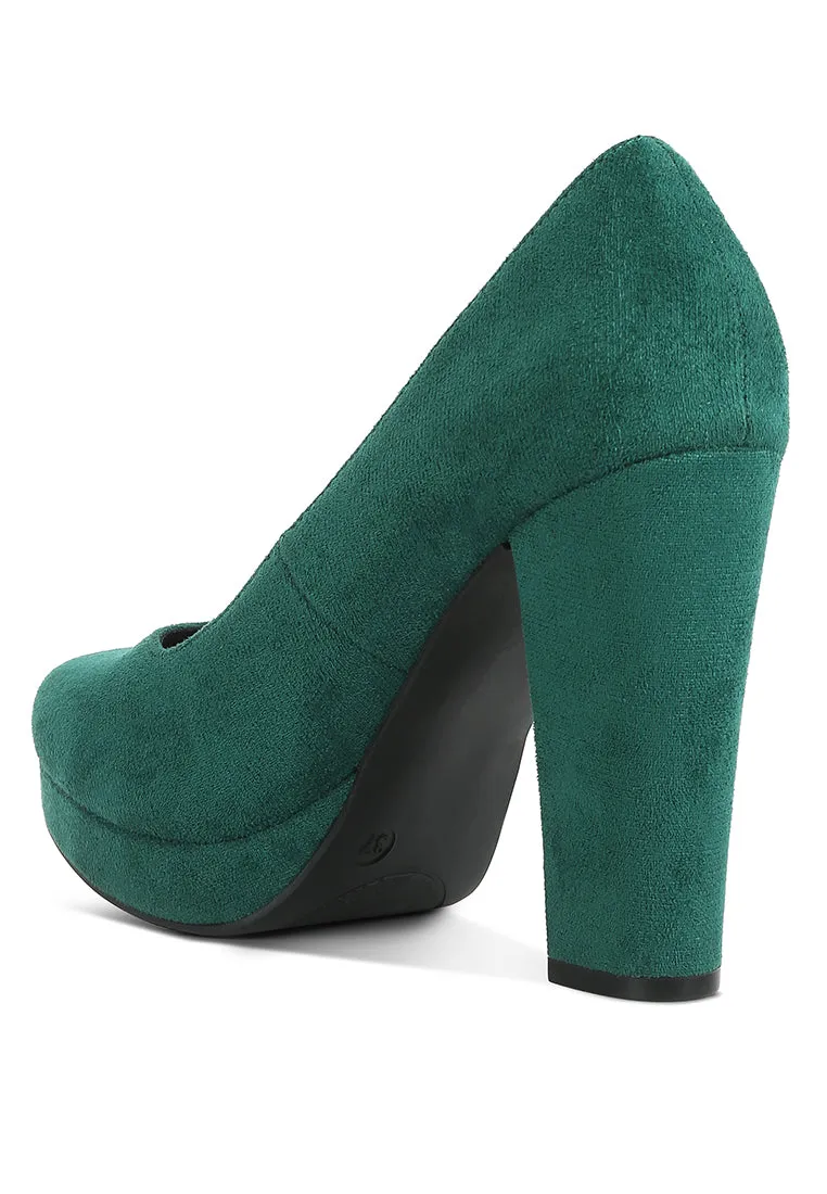 delia seude block heel pumps