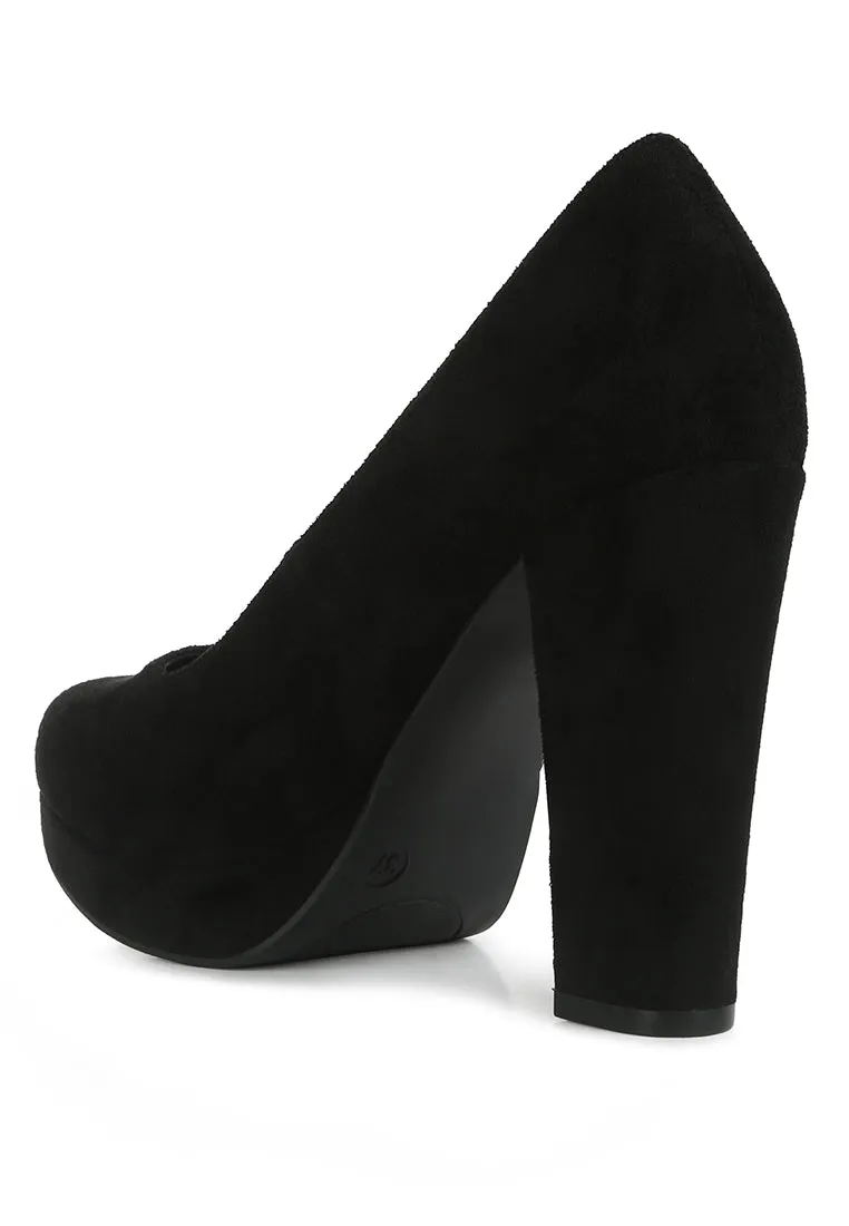 delia seude block heel pumps