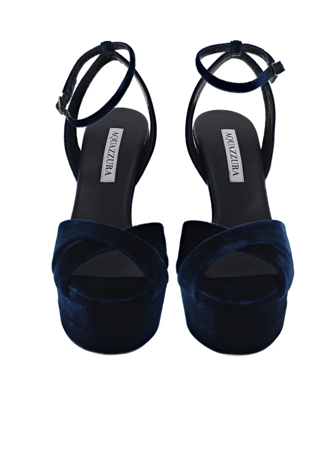 Divine Paris Blue Velvet Platform Sandal