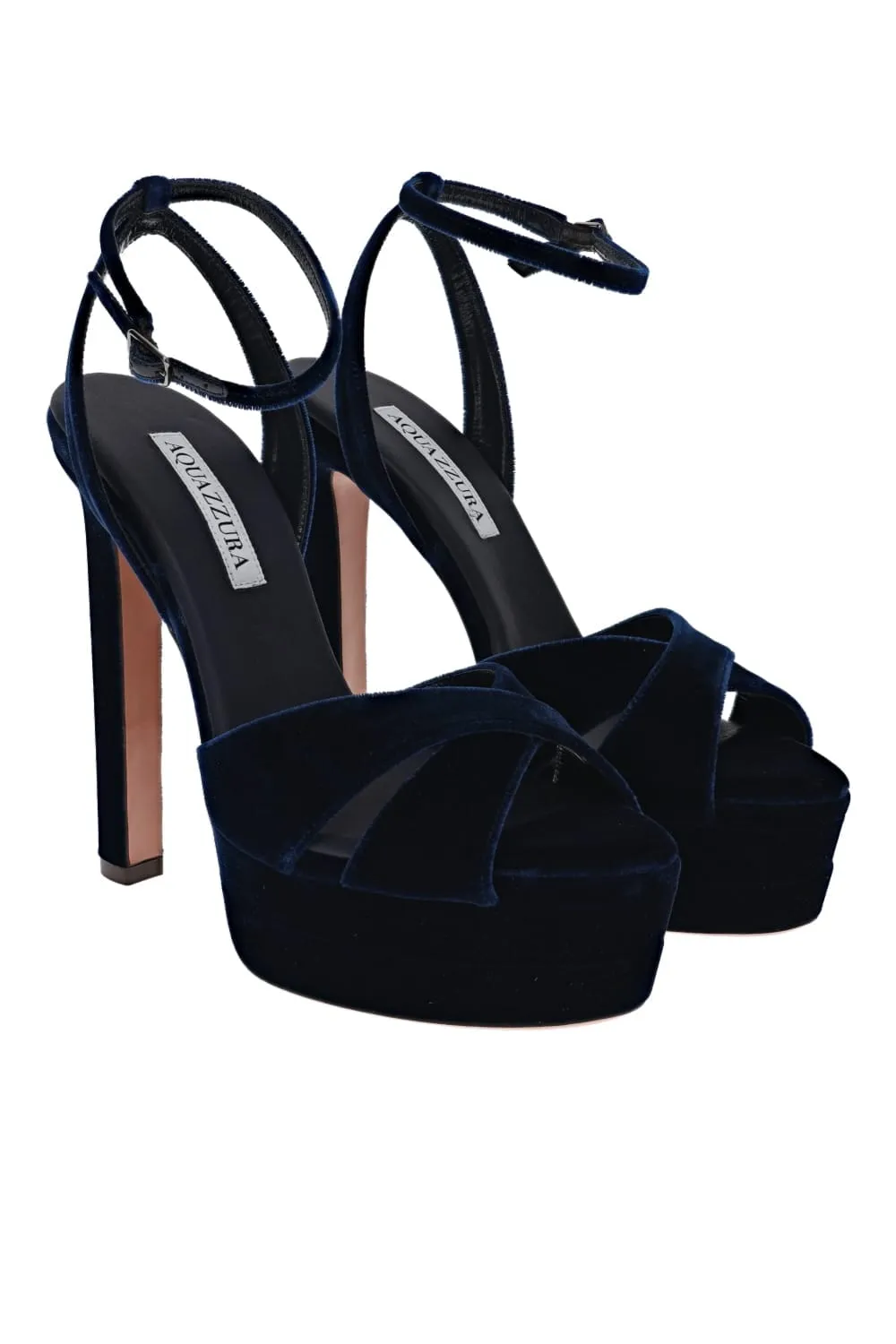 Divine Paris Blue Velvet Platform Sandal