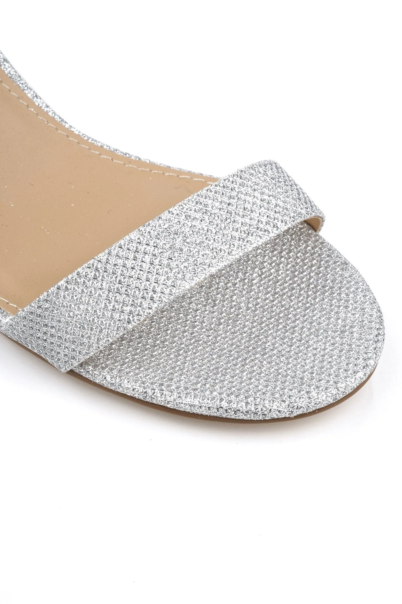 Elodie Gold Trim Anklestrap Sandal In Silver Shimmer