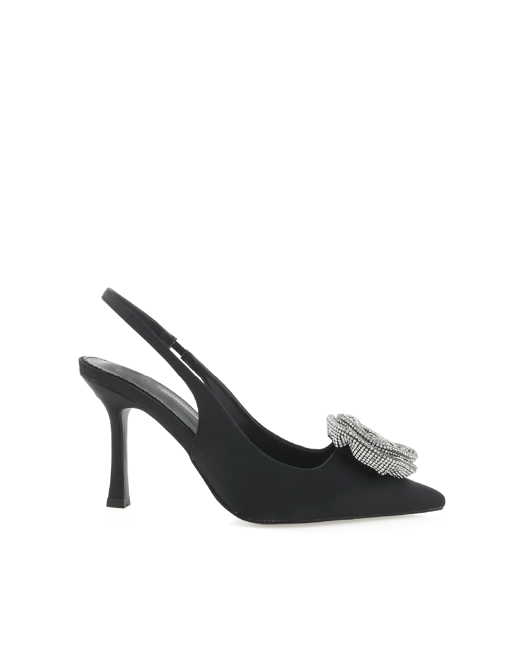 ELYSIA - BLACK SATIN-DIAMANTE