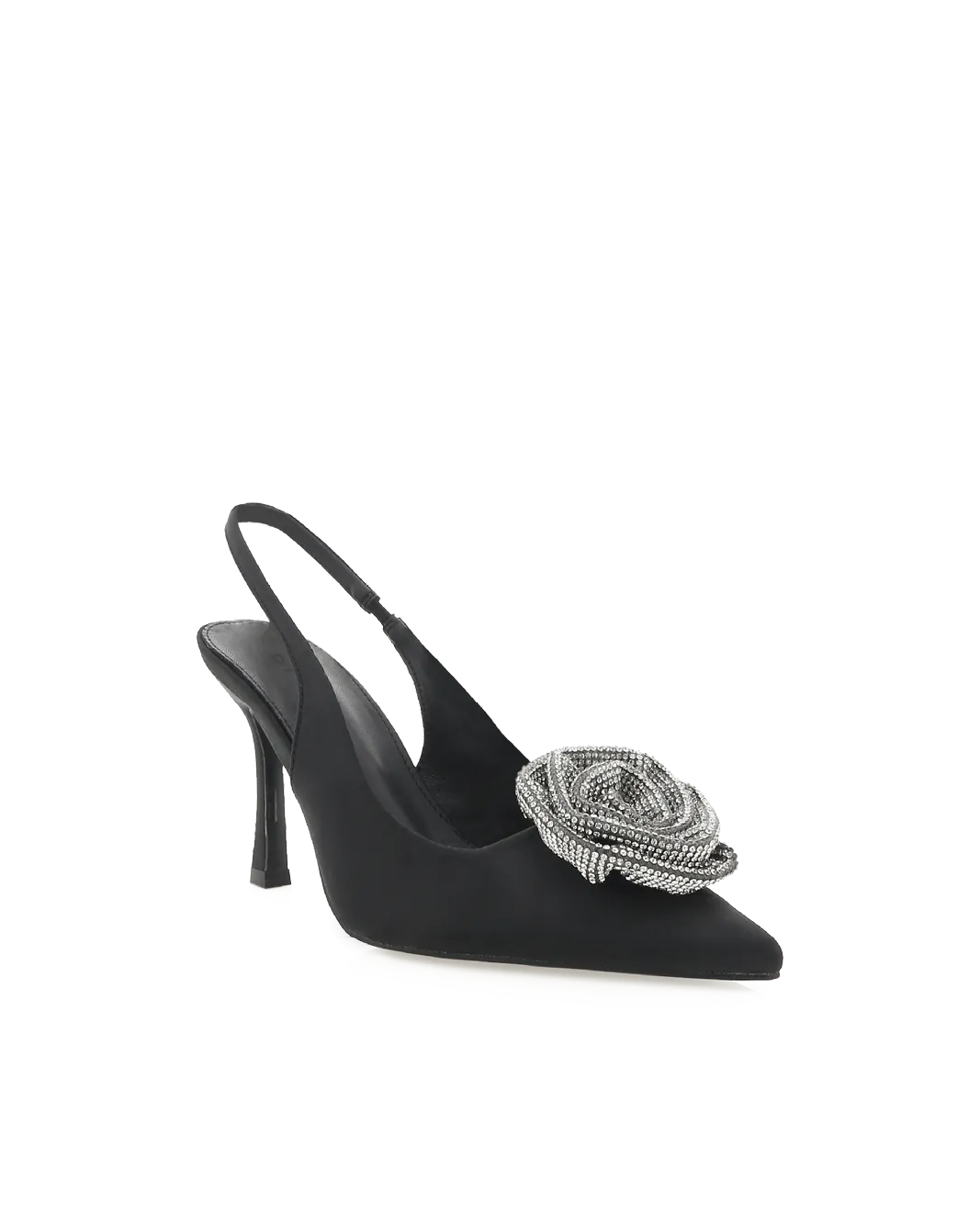 ELYSIA - BLACK SATIN-DIAMANTE