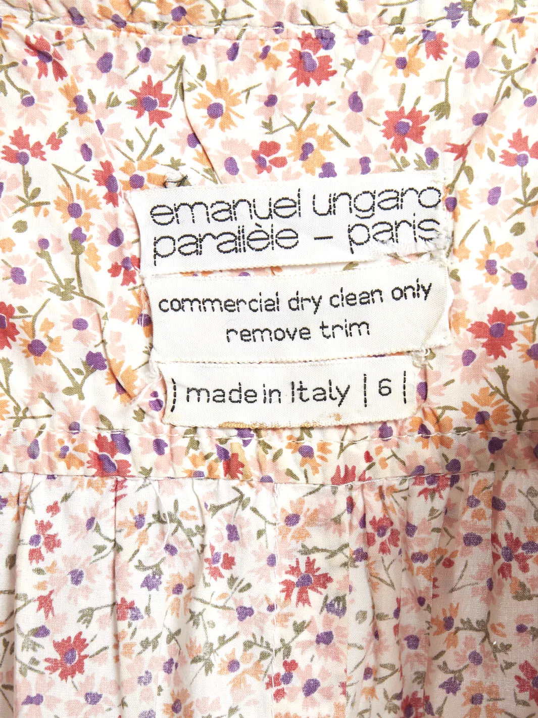 Emanuel Ungaro 1970s liberty print dress in poplin cotton