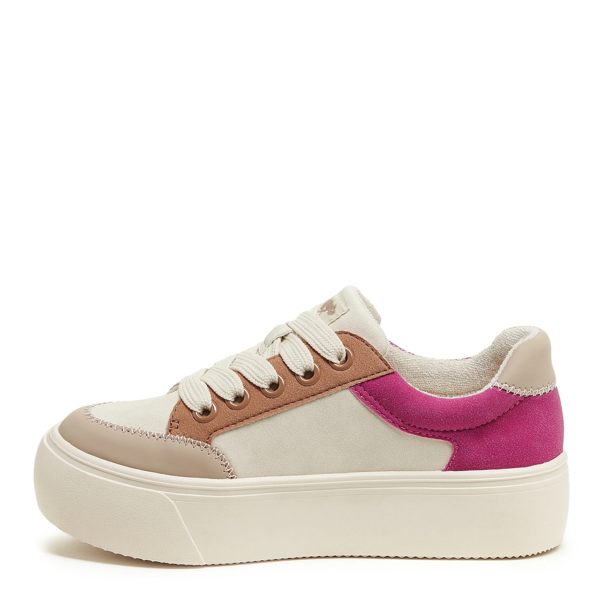 Flame Cream Color Block Platform Sneaker