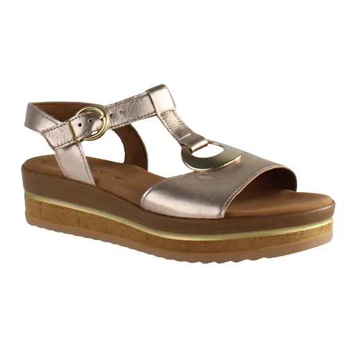 Gabor Ladies Platform Sandals - 44.562.62 - Gold