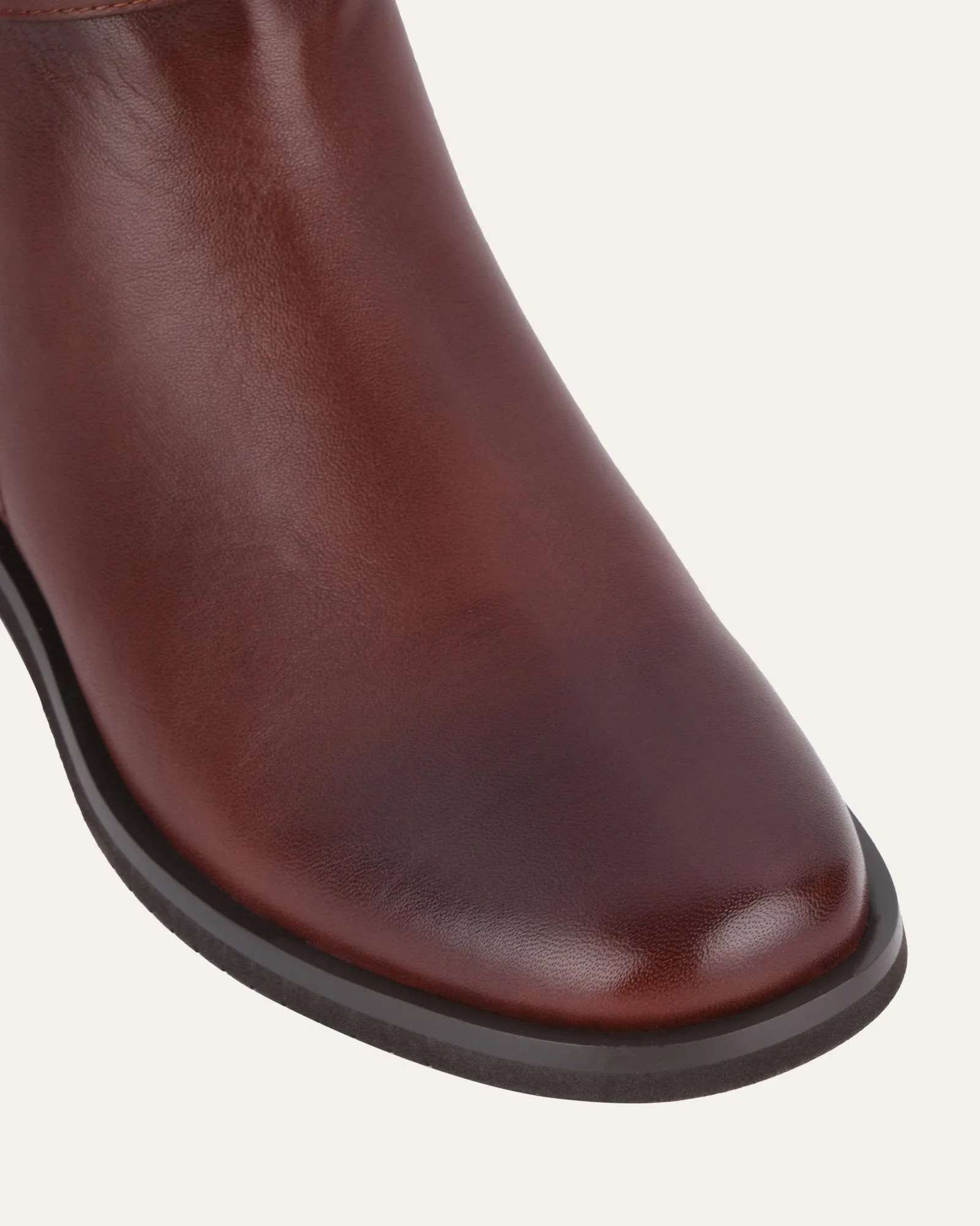 GILBERT FLAT ANKLE BOOTS CHESTNUT LEATHER