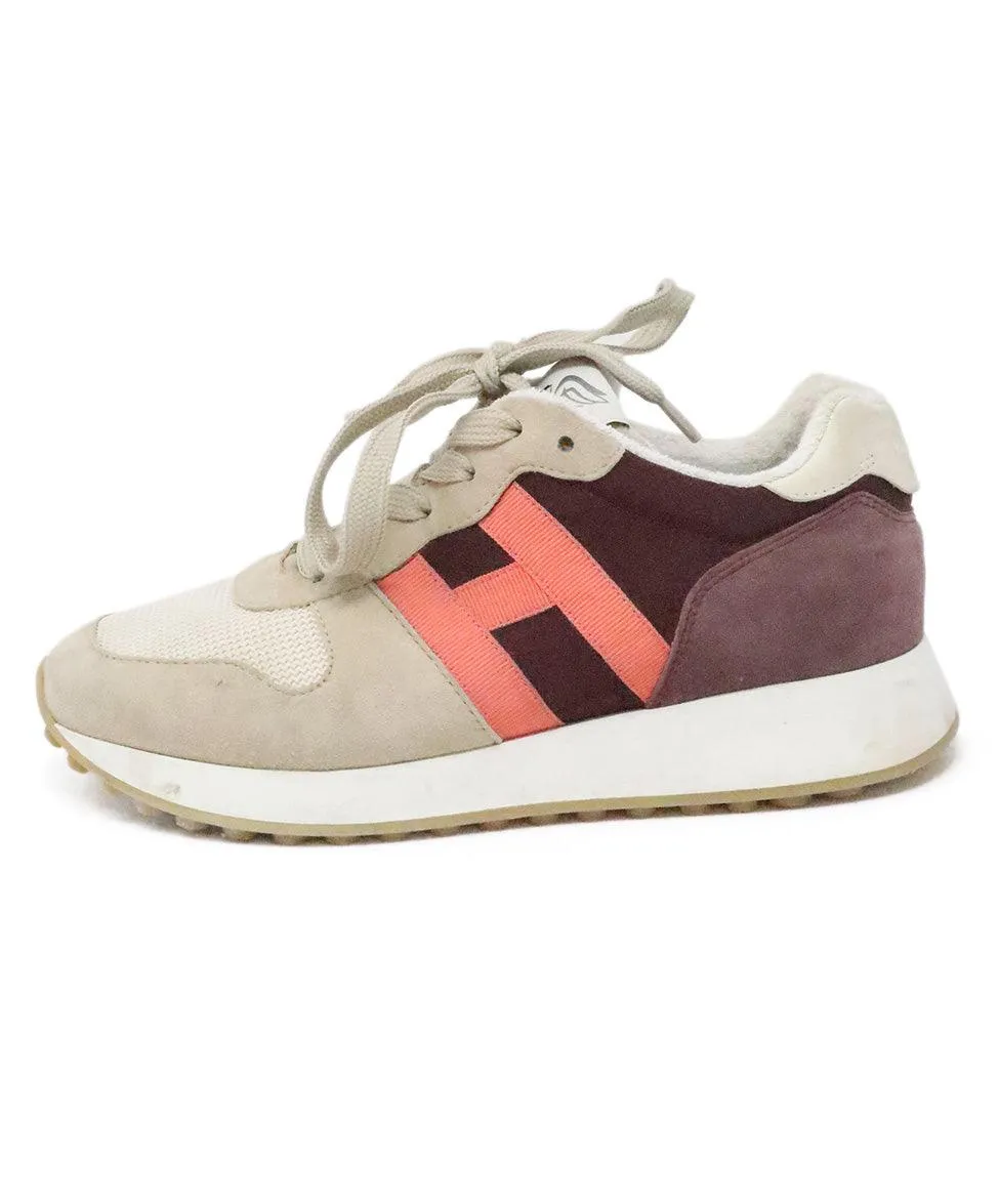 Hogan Beige & Pink Suede Sneakers sz 7