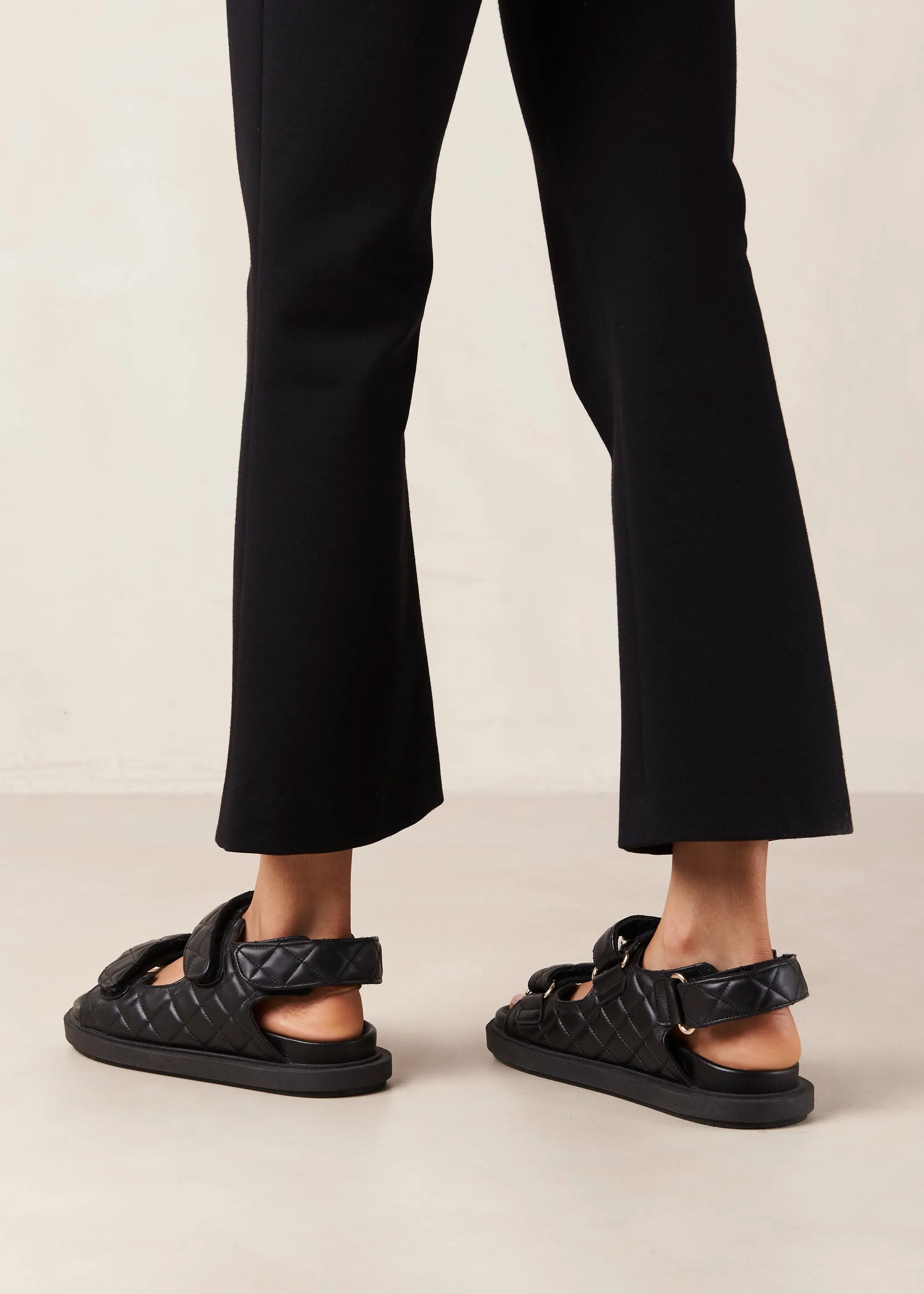 Hook-Loop Black Sandal