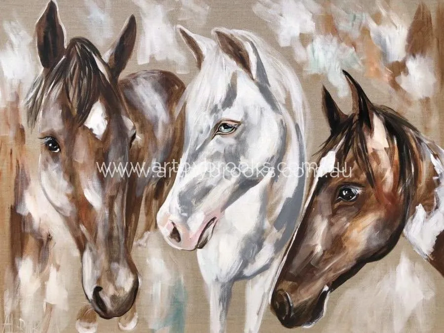 Horses   - pet portrait 90x120cm