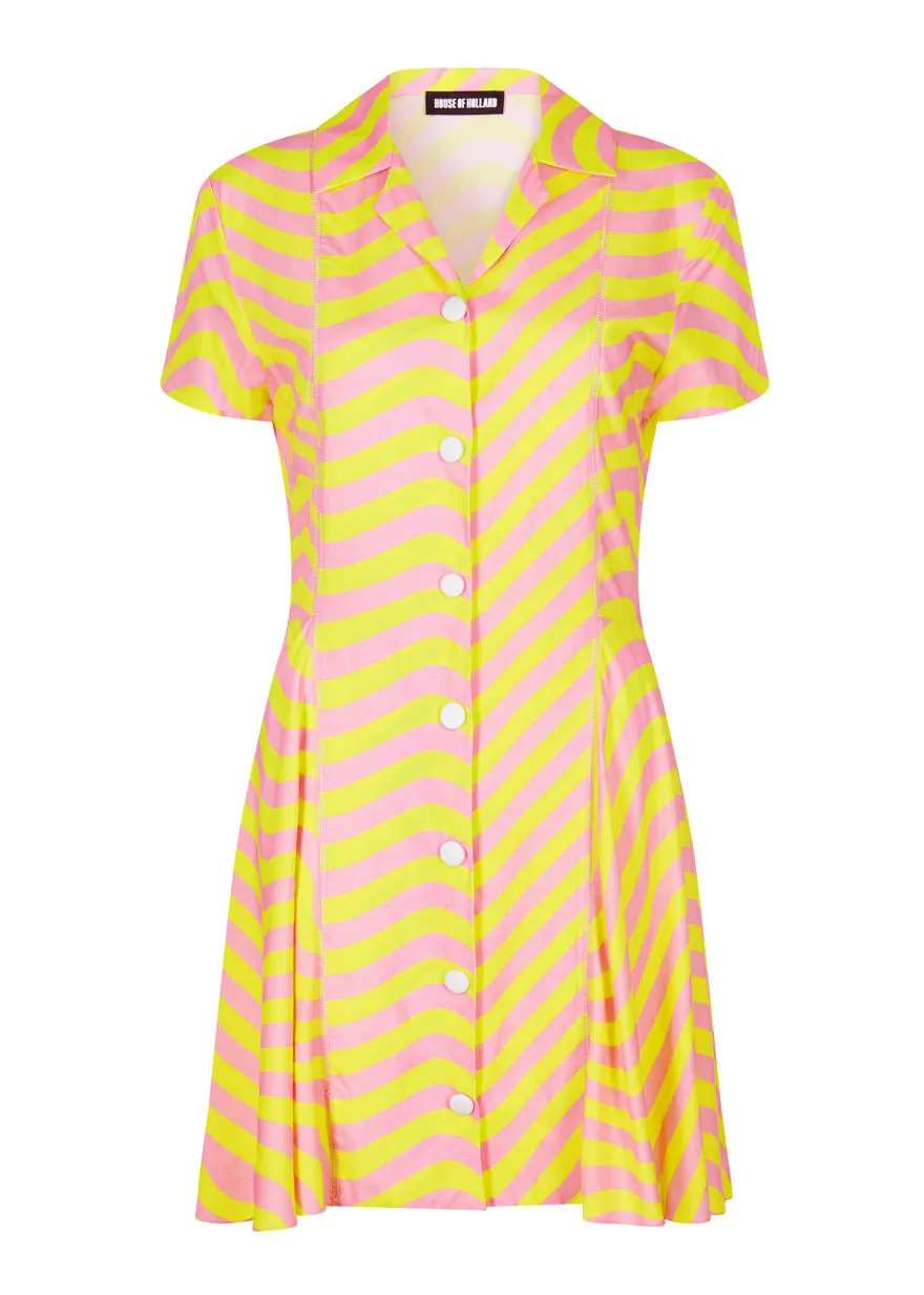 House of Holland Pink And Lime Surfer Dress