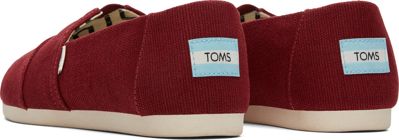 Iconic Alp Cotton Canvas Deep Red Slip Ons