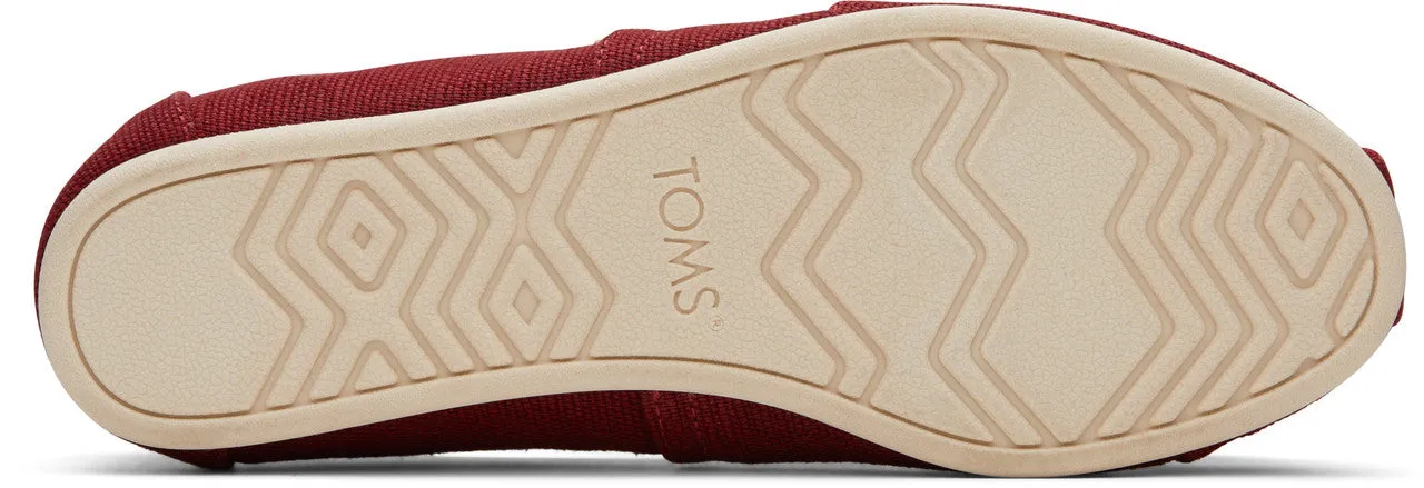 Iconic Alp Cotton Canvas Deep Red Slip Ons