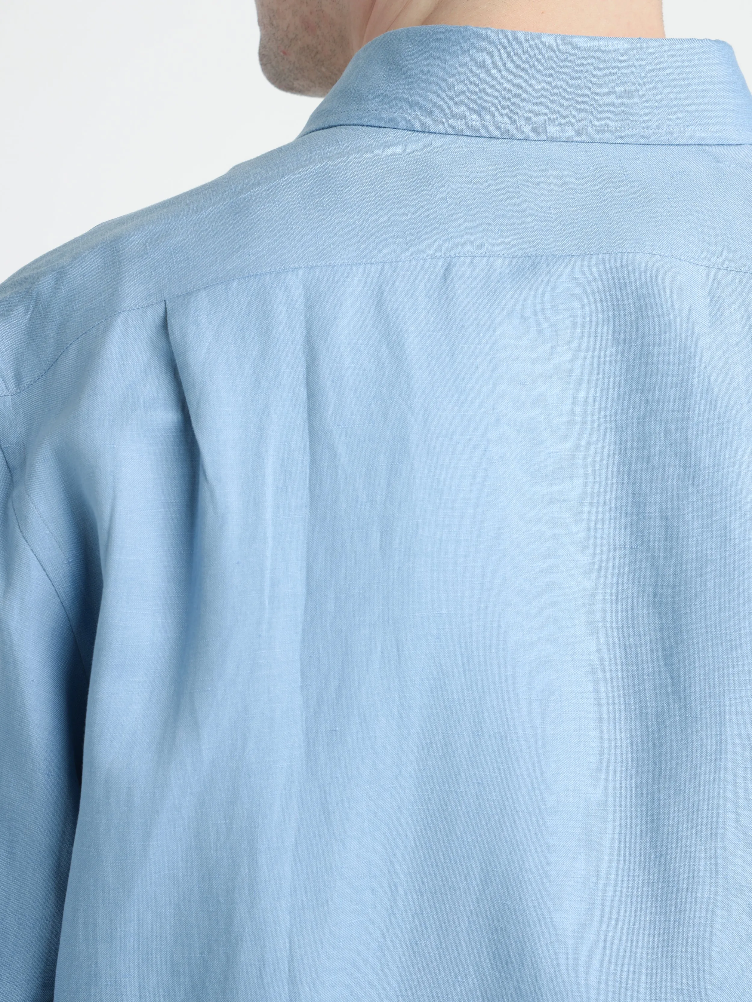 Infinity Blue Silk-Linen Shirt