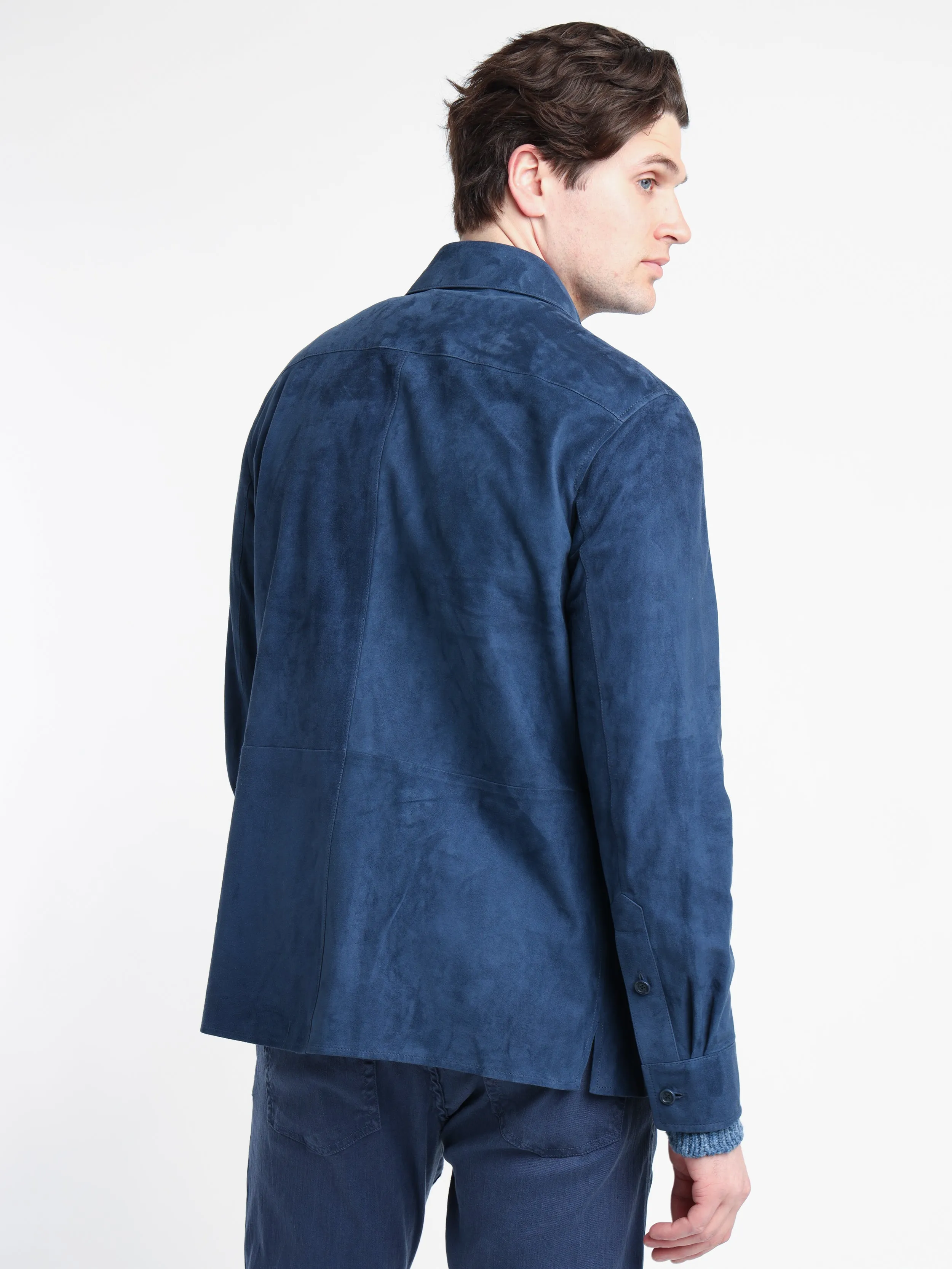 Island Blue Suede Overshirt