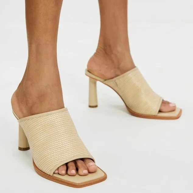 Jacque Heel Natural Woven Textile