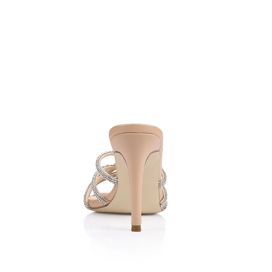 Jaiden Stiletto Mules - Nude Smooth