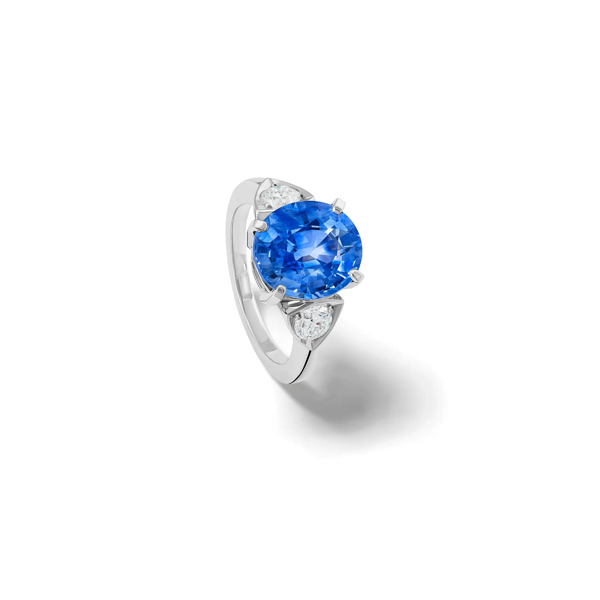 Katie Engagement Ring 18ct White Gold - Sapphire & Diamond