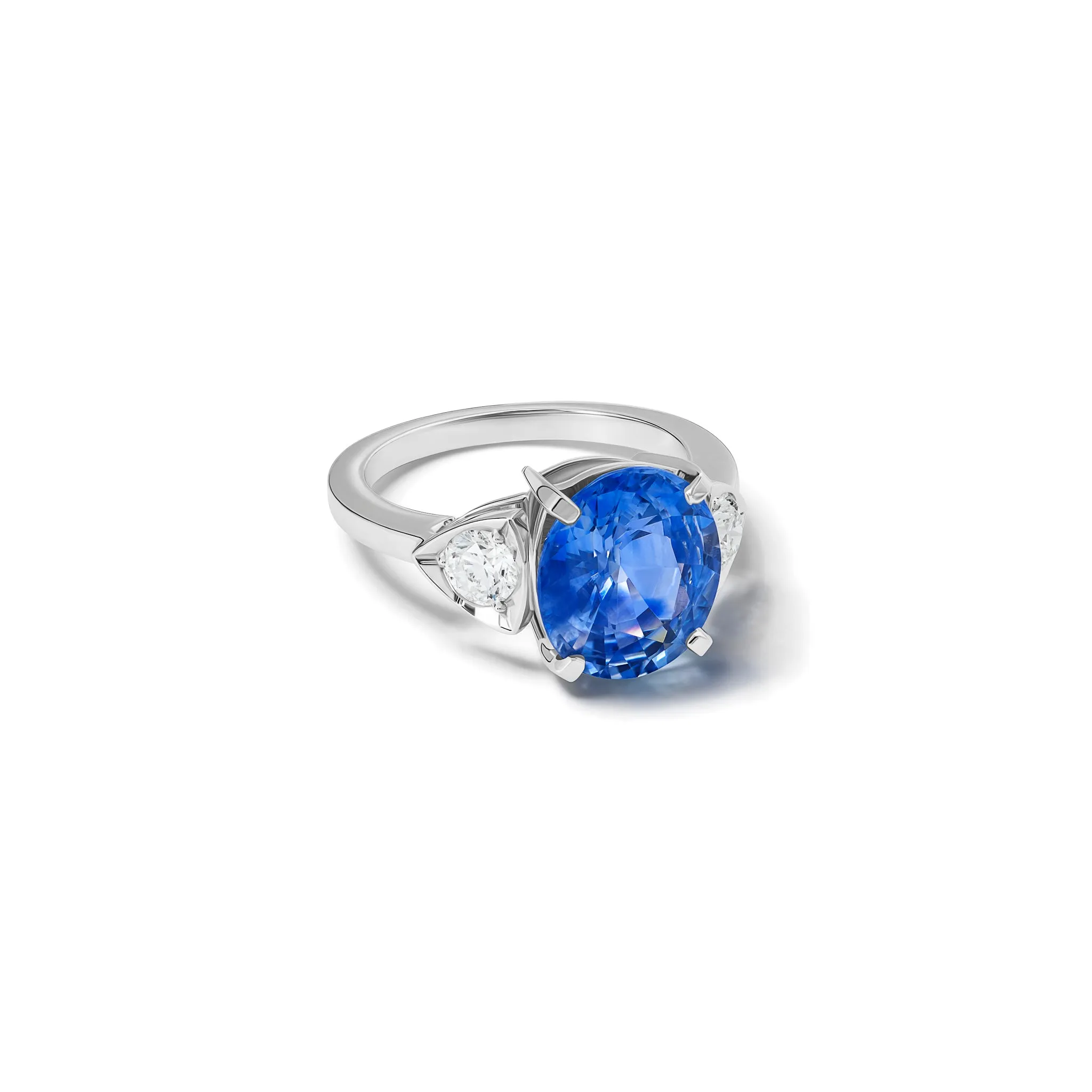 Katie Engagement Ring 18ct White Gold - Sapphire & Diamond