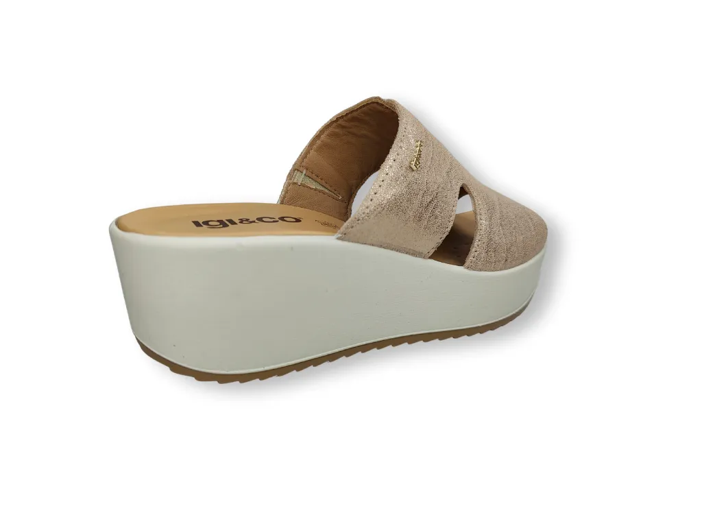 Ladies IGI & Co Sandals Beige Mule Chunky Platform 5668633 sale