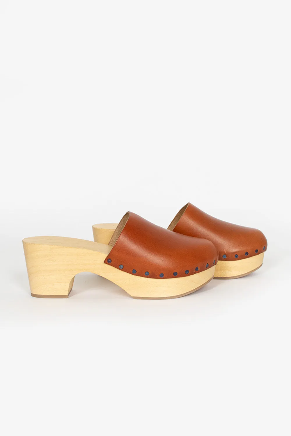 Leather Heeled Clog