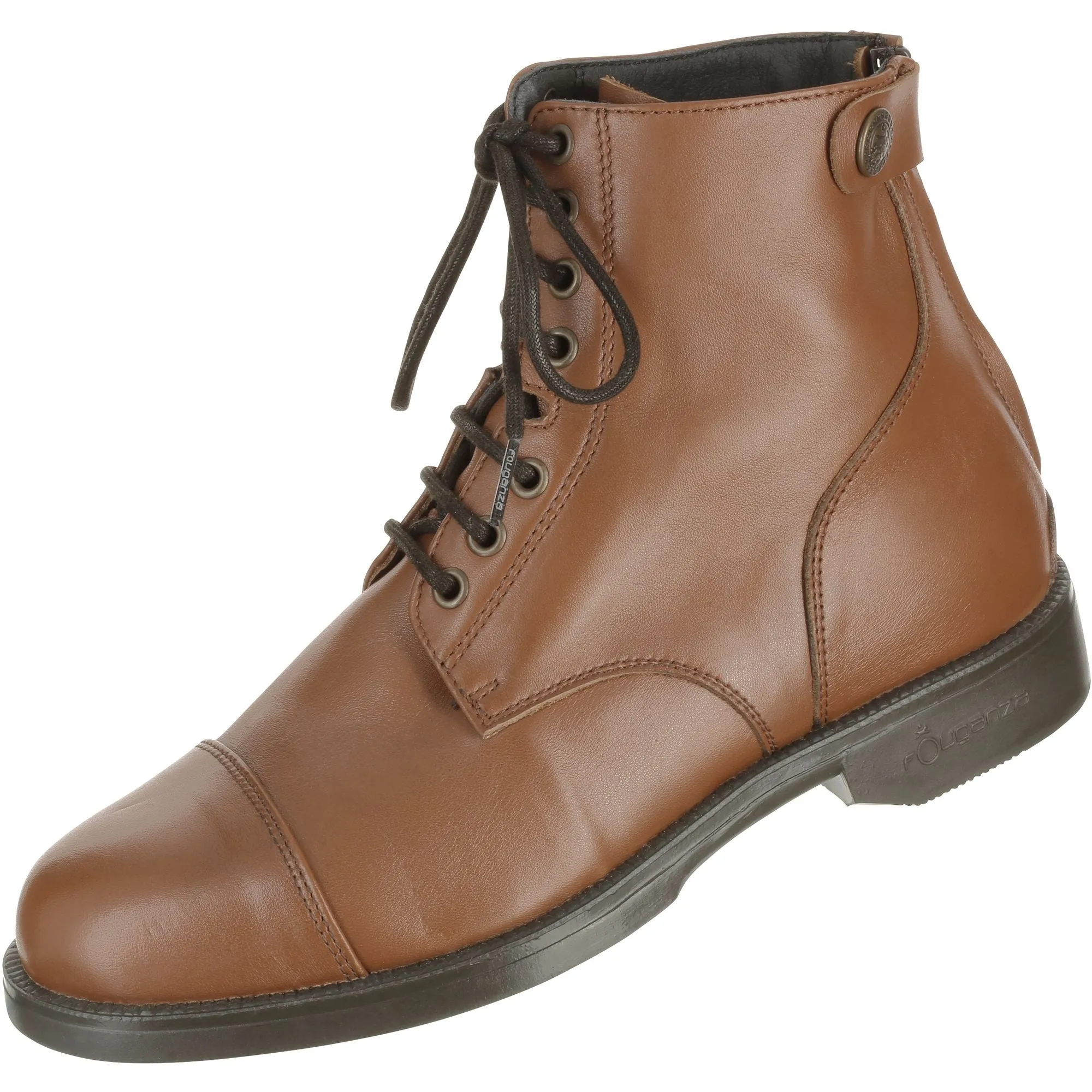 Leather Lace-Up Riding Paddock Boots, Women's