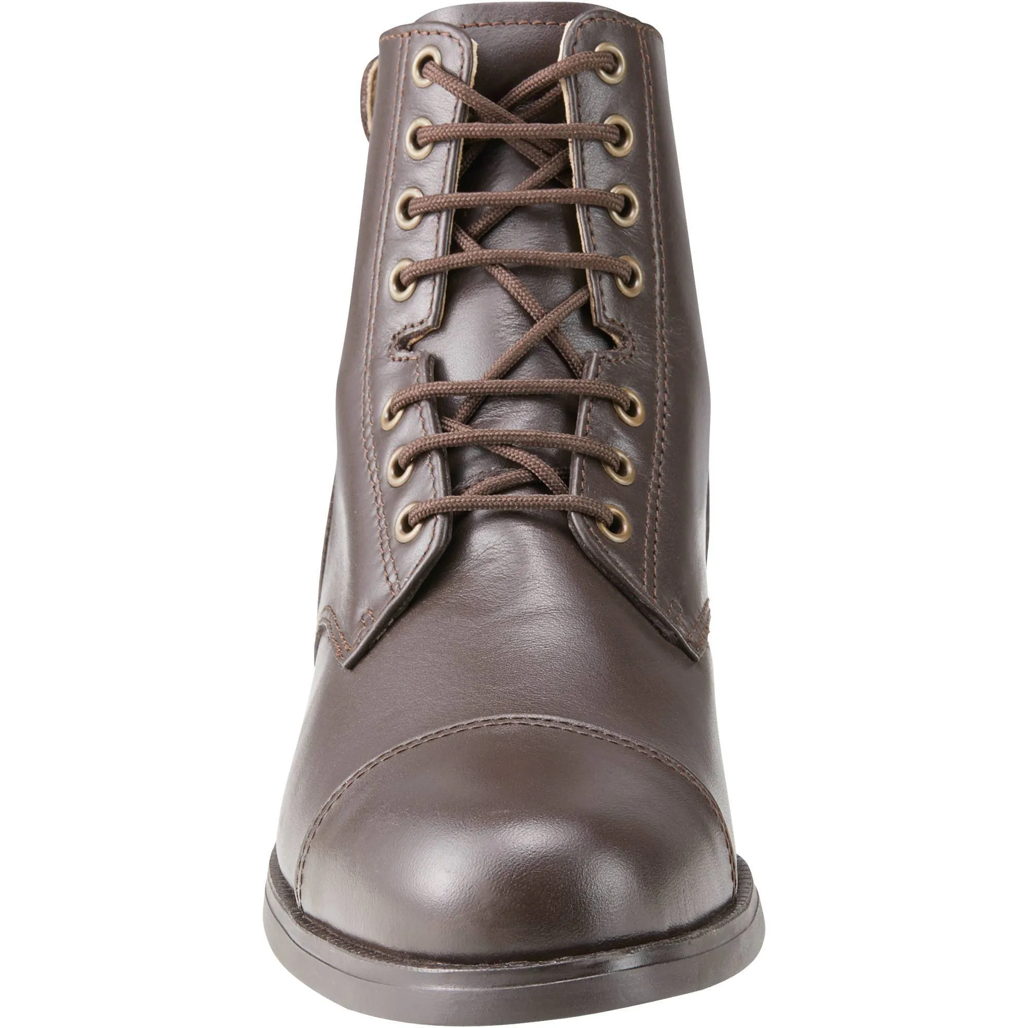 Leather Lace-Up Riding Paddock Boots, Women's